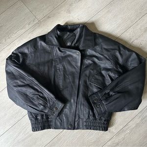Vintage 90s leather jacket blanket lined